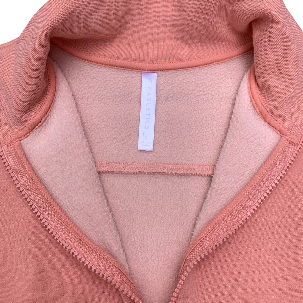 Fabletics Caterina mock neck half zip pullover sweatshirt Coral Pink Small - Picture 4 of 8